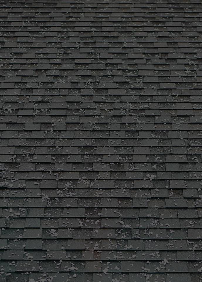 Hail on top of roof